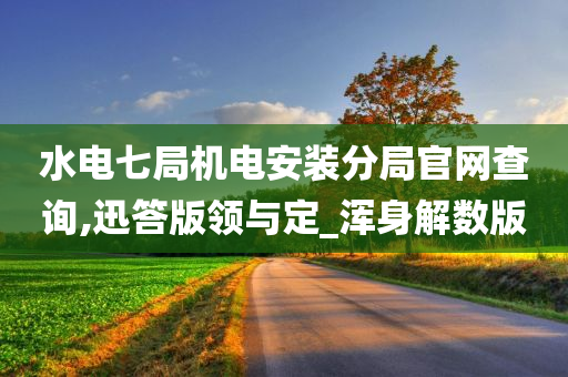 水电七局机电安装分局官网查询,迅答版领与定_浑身解数版