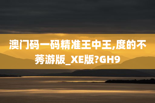 澳门码一码精准王中王,度的不莠游版_XE版?GH9