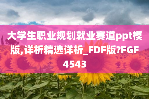 大学生职业规划就业赛道ppt模版,详析精选详析_FDF版?FGF4543