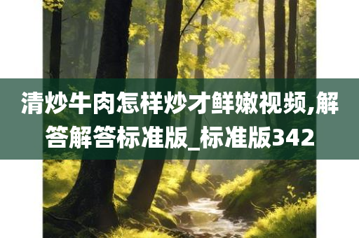 清炒牛肉怎样炒才鲜嫩视频,解答解答标准版_标准版342