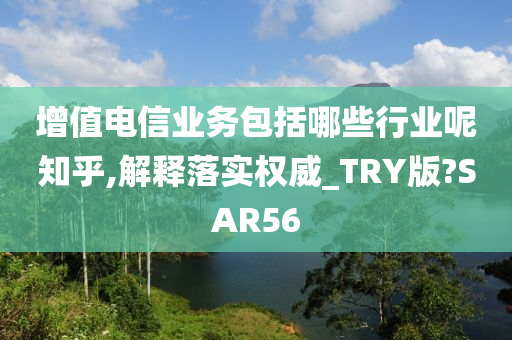 增值电信业务包括哪些行业呢知乎,解释落实权威_TRY版?SAR56