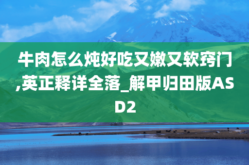 牛肉怎么炖好吃又嫩又软窍门,英正释详全落_解甲归田版ASD2