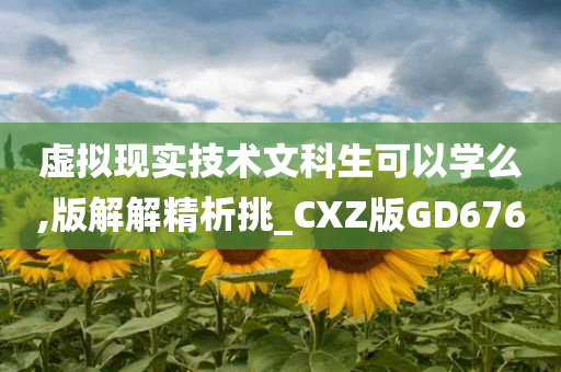 虚拟现实技术文科生可以学么,版解解精析挑_CXZ版GD676