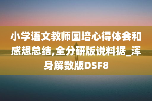 小学语文教师国培心得体会和感想总结,全分研版说料据_浑身解数版DSF8