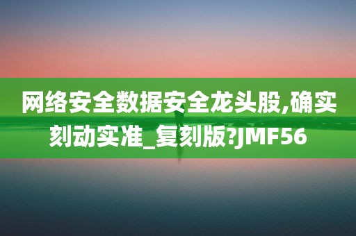 网络安全数据安全龙头股,确实刻动实准_复刻版?JMF56
