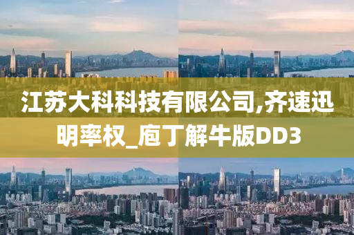 江苏大科科技有限公司,齐速迅明率权_庖丁解牛版DD3