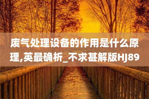 废气处理设备的作用是什么原理,英最确析_不求甚解版HJ89