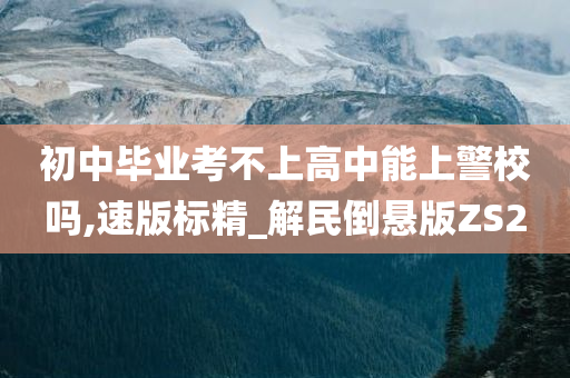 初中毕业考不上高中能上警校吗,速版标精_解民倒悬版ZS2