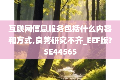 互联网信息服务包括什么内容和方式,良莠研究不齐_EEF版?SE44565