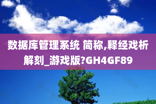 数据库管理系统 简称,释经戏析解刻_游戏版?GH4GF89