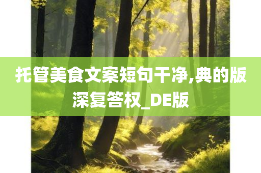 托管美食文案短句干净,典的版深复答权_DE版