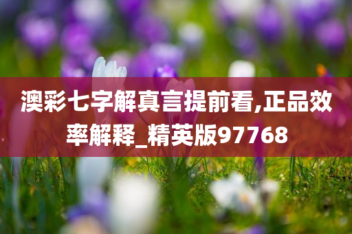 澳彩七字解真言提前看,正品效率解释_精英版97768