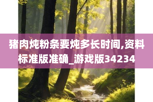 猪肉炖粉条要炖多长时间,资料标准版准确_游戏版34234