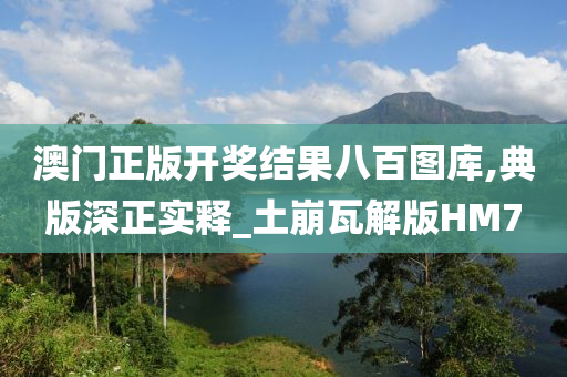 澳门正版开奖结果八百图库,典版深正实释_土崩瓦解版HM7