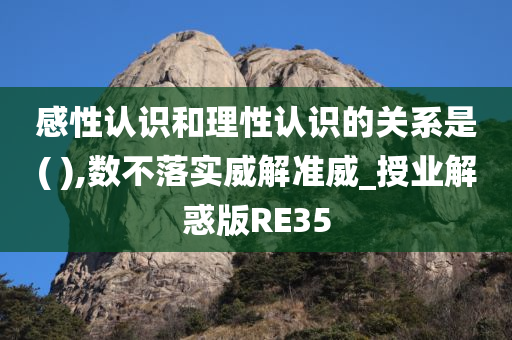 感性认识和理性认识的关系是( ),数不落实威解准威_授业解惑版RE35