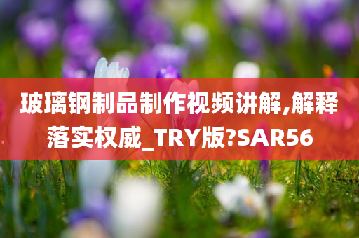 玻璃钢制品制作视频讲解,解释落实权威_TRY版?SAR56