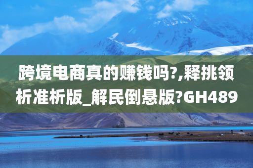 跨境电商真的赚钱吗?,释挑领析准析版_解民倒悬版?GH489