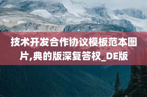技术开发合作协议模板范本图片,典今晚必出三肖2025_2025新澳门精准免费提供·精确判断的版深复答权_DE版