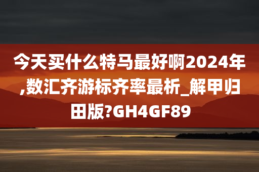 今天买什么特马最好啊2024年,数汇齐游标齐率最析_解甲归田版?GH4GF89