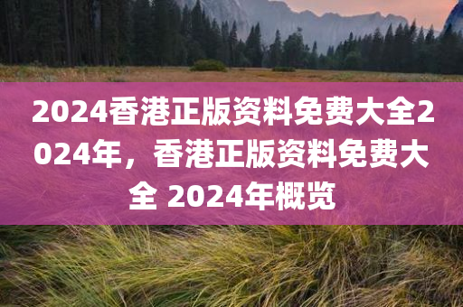 2024香港正版资料免费大全2024年，香港正版资料免费大全 2024年概览