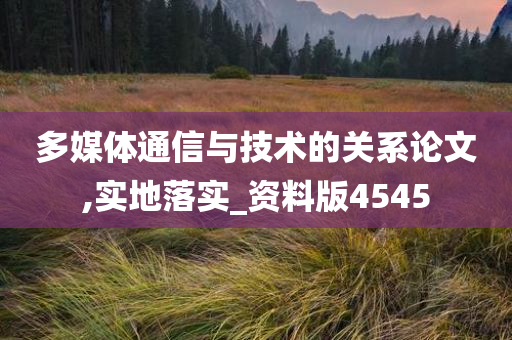 多媒体通信与技术的关系论文,实地落实_资料版4545