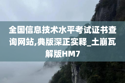 全国信息技术水平考试证书查询网站,典版深正实释_土崩瓦解版HM7