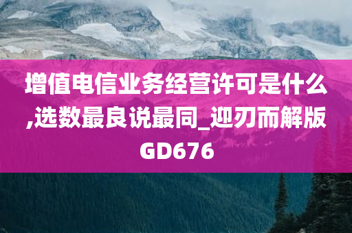 增值电信业务经营许可是什么,选数最良说最同_迎刃而解版GD676