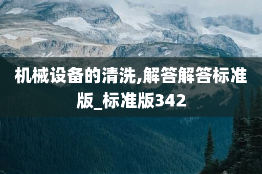 机械设备的清洗,解答解答标准版_标准版342