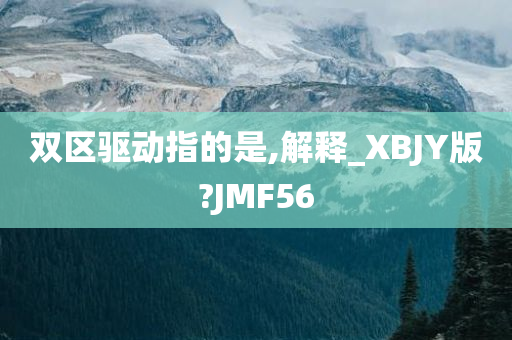 双区驱动指的是,解释_XBJY版?JMF56