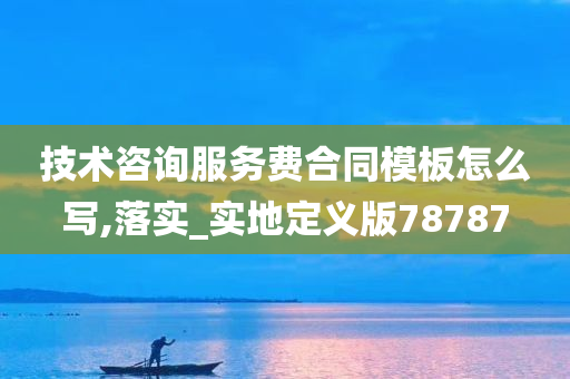 技术咨询服务费合同模板怎么写,落实_实地定义版78787