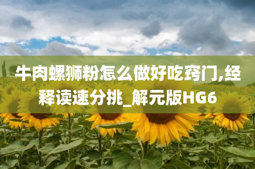 牛肉螺狮粉怎么做好吃窍门,经释读速分挑_解元版HG6