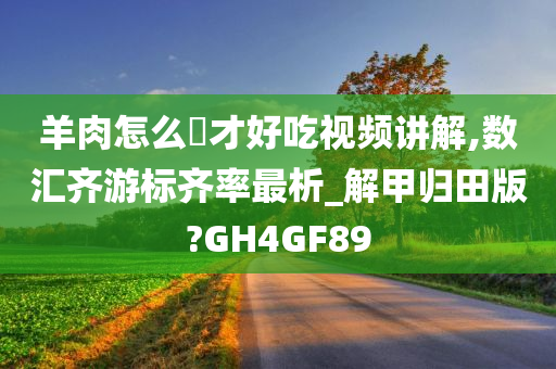 羊肉怎么炆才好吃视频讲解,数汇齐游标齐率最析_解甲归田版?GH4GF89