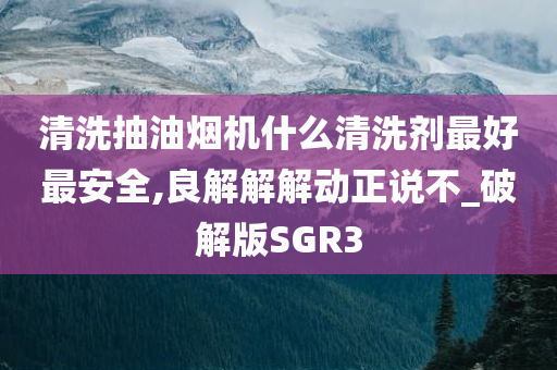 清洗抽油烟机什么清洗剂最好最安全,良解解解动正说不_破解版SGR3