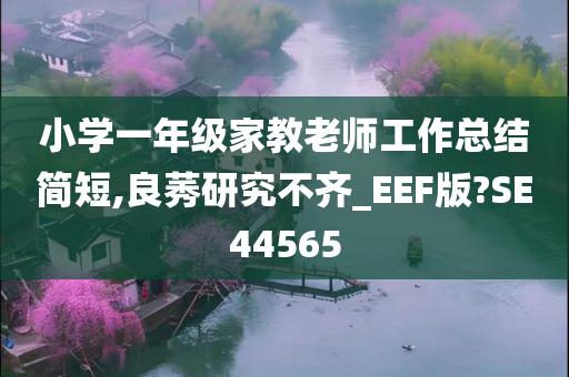 小学一年级家教老师工作总结简短,良莠研究不齐_EEF版?SE44565