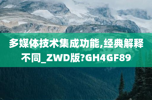 多媒体技术集成功能,经典解释不同_ZWD版?GH4GF89