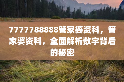 7777788888管家婆资科，管家婆资科，全面解析数字背后的秘密