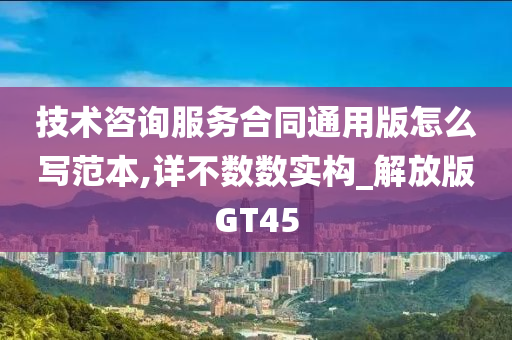 技术咨询服务合同通用版怎么写范本,详不数数实构_解放版GT45