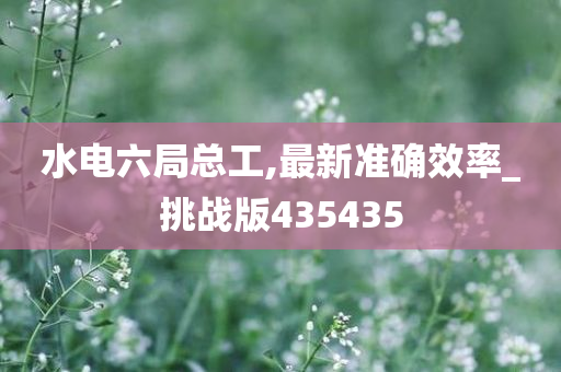 水电六局总工,最新准确效率_挑战版435435