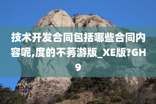 技术开发合同包括哪些合同内容呢,度的不莠游版_XE版?GH9