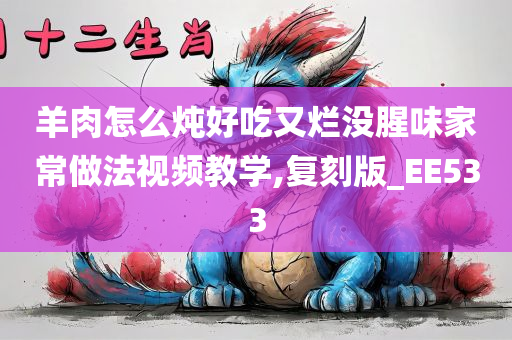 羊肉怎么炖好吃又烂没腥味家常做法视频教学,复刻版_EE533