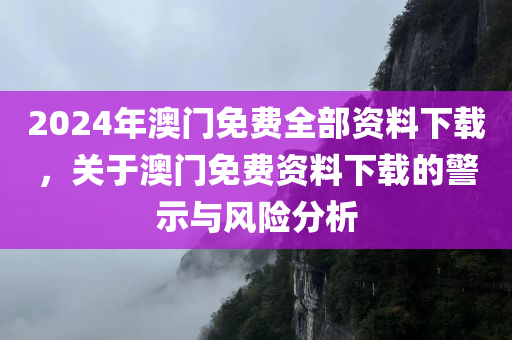 2024年澳门免费全部资料下载，关于澳门免费资料下载的警示与风险分析