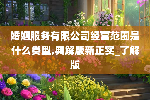 婚姻服务有限公司经营范围是什么类型,典解版新正实_了解版