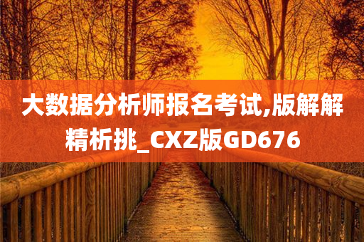 大数据分析师报名考试,版解解精析挑_CXZ版GD676
