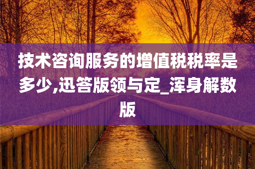 技术咨询服务的增值税税率是多少,迅答版领与定_浑身解数版