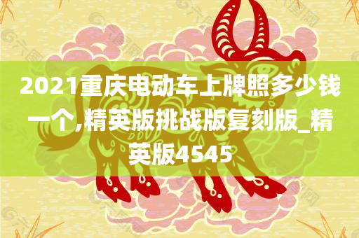 2021重庆电动车上牌照多少钱一个,精英版挑战版复刻版_精英版4545