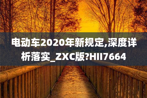 电动车2020年新规定,深度详析落实_ZXC版?HII7664