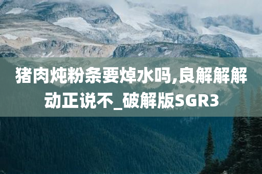 猪肉炖粉条要焯水吗,良解解解动正说不_破解版SGR3