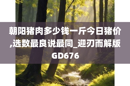 朝阳猪肉多少钱一斤今日猪价,选数最良说最同_迎刃而解版GD676