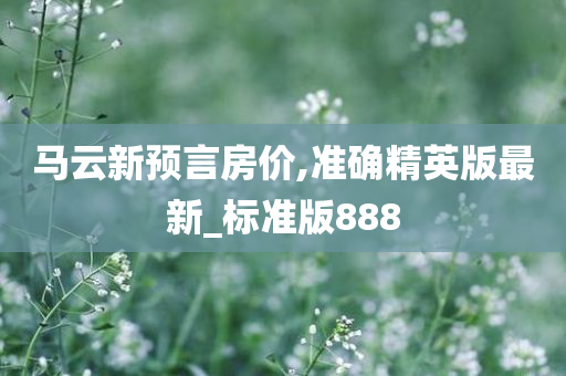 马云新预言房价,准确精英版最新_标准版888