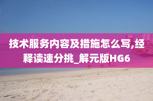 技术服务内容及措施怎么写,经释读速分挑_解元版HG6